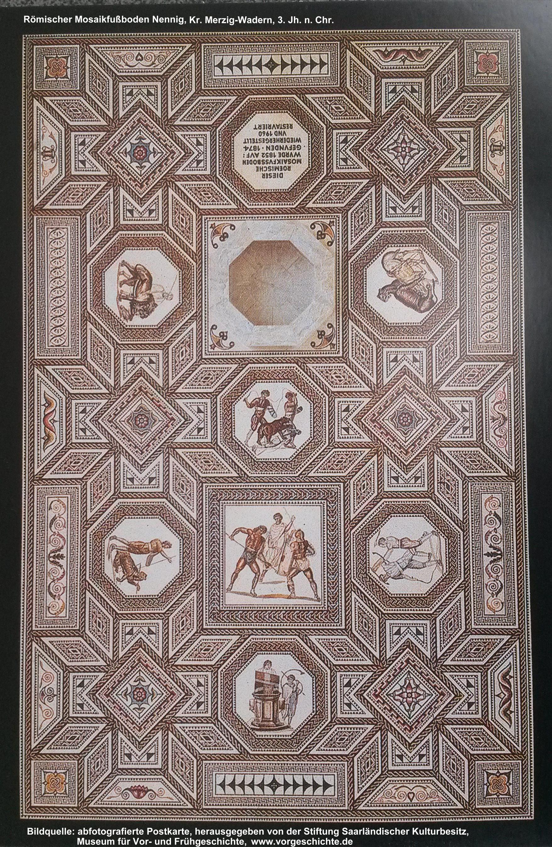 Mosaikfuboden in der Rmischen Villa Nennig, Gesamtbersicht