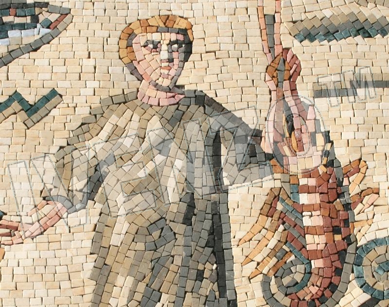 Mosaik FK035 Details Odysseus lauscht den Sirenen 4