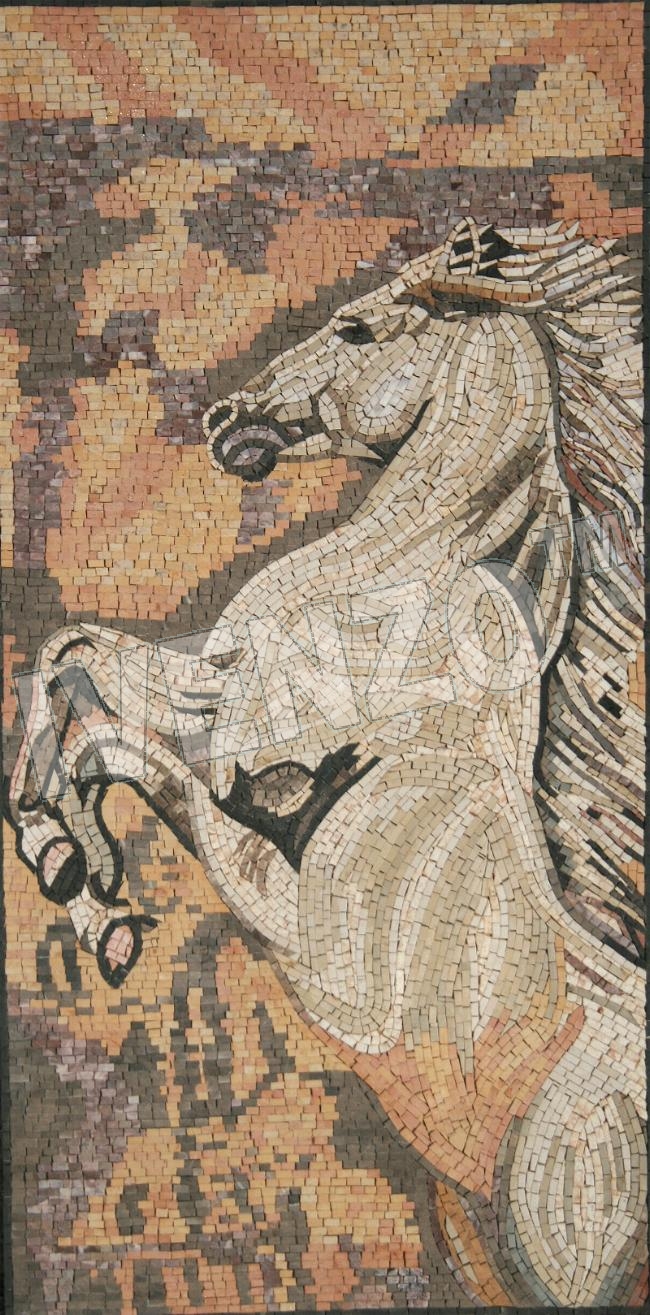 Mosaik AK026 Sich aufbäumendes Pferd
