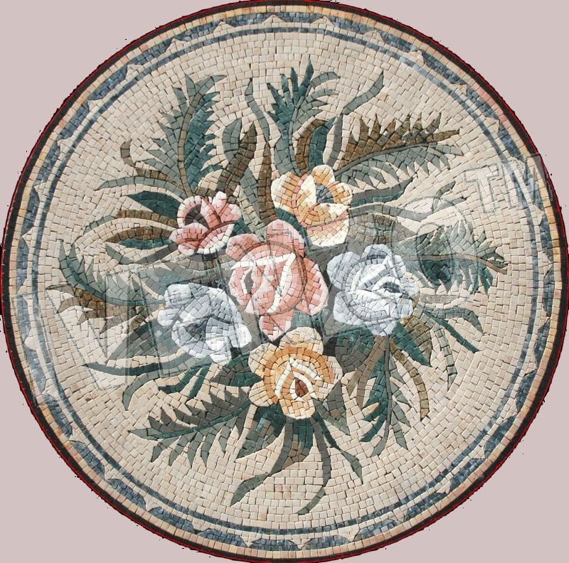 Mosaik Blumen Draufsicht Mk069 4723