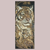 Mosaik Tiger mit Baby