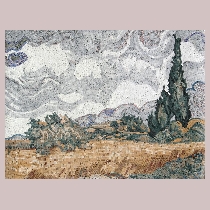Mosaik van Gogh: Kornfeld mit Zypressen