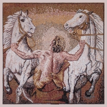Mosaik Mann mit Pferden