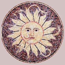 Mosaik Sonne in warmen Farben