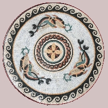 Mosaik Medallion mit Delfinen