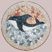 Mosaik Medallion mit Wal