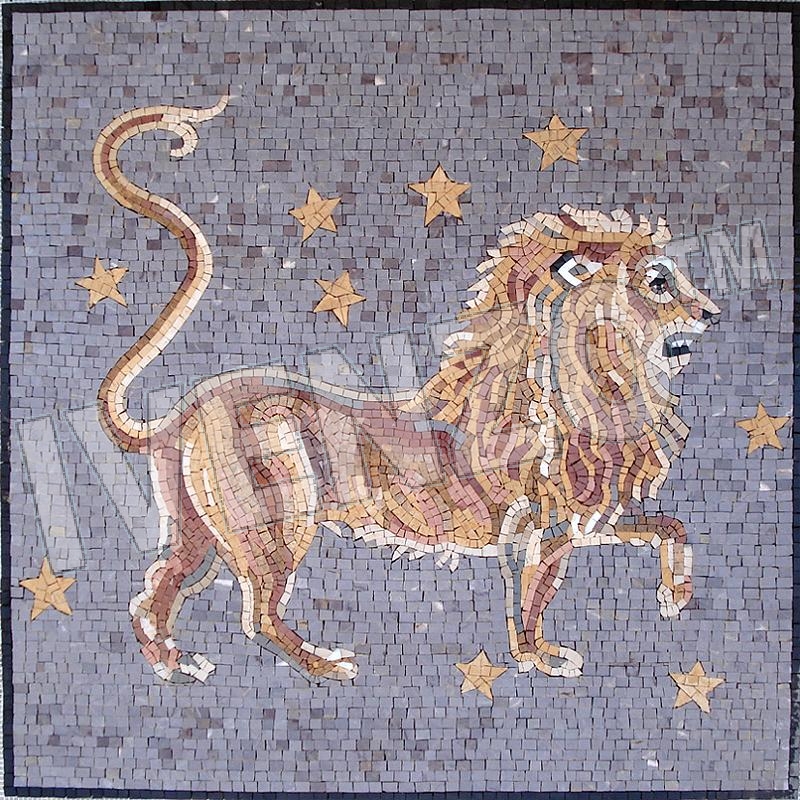 Mosaik FK011 Details Tierkreiszeichen Sternzeichen Löwe 2