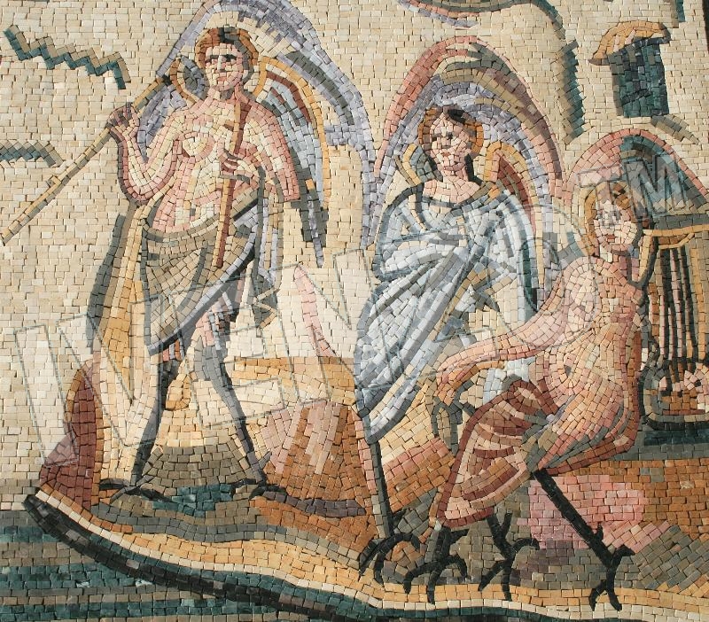 Mosaik FK035 Details Odysseus lauscht den Sirenen 3
