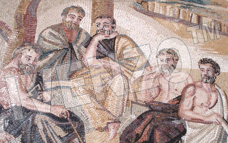 Mosaik FK097 Details Platon und die Akademie von Athen 2