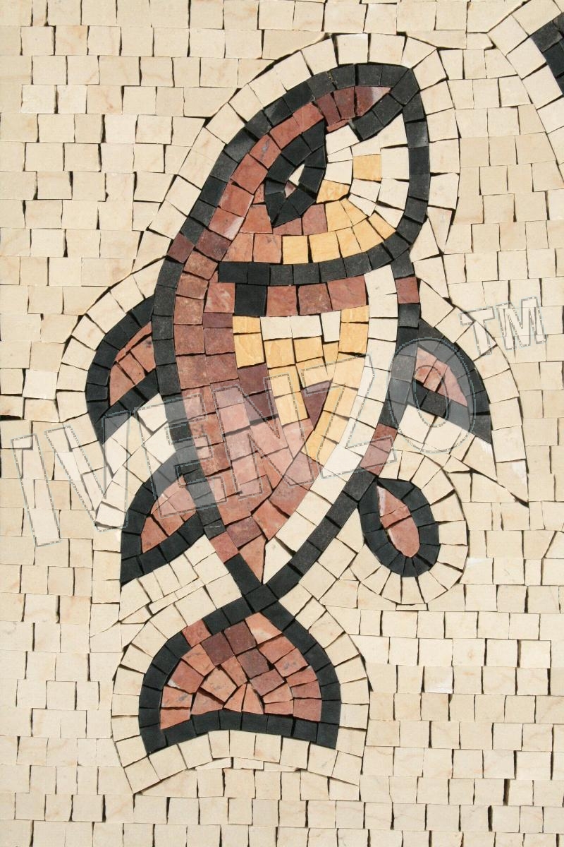 Mosaik FK123 Details Fisch und Brot 1