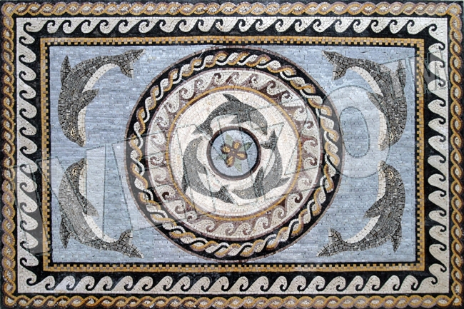 Mosaik CR201 Teppich mit Delfinen