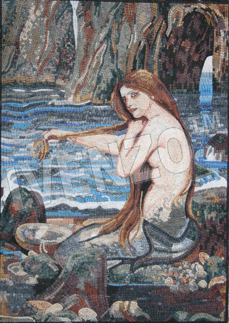 Mosaik FK055 Waterhouse: Meerjungfrau