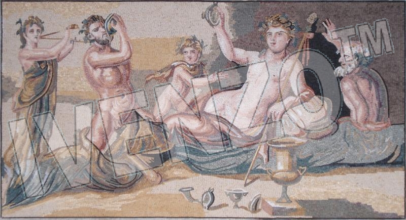 Mosaik FK083 Heracles und Dionysos