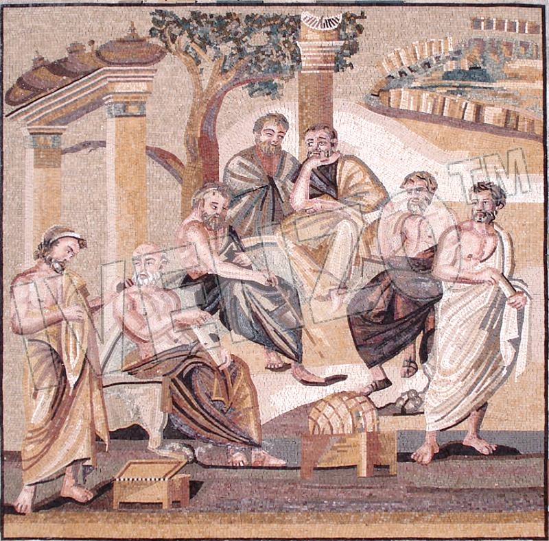 Mosaik FK097 Platon und die Akademie von Athen