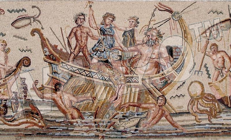 Mosaik FK099 Dionysos verwandelt Piraten