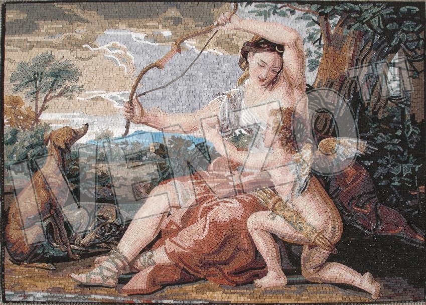 Mosaik FK102 Batoni: Diana und Amor