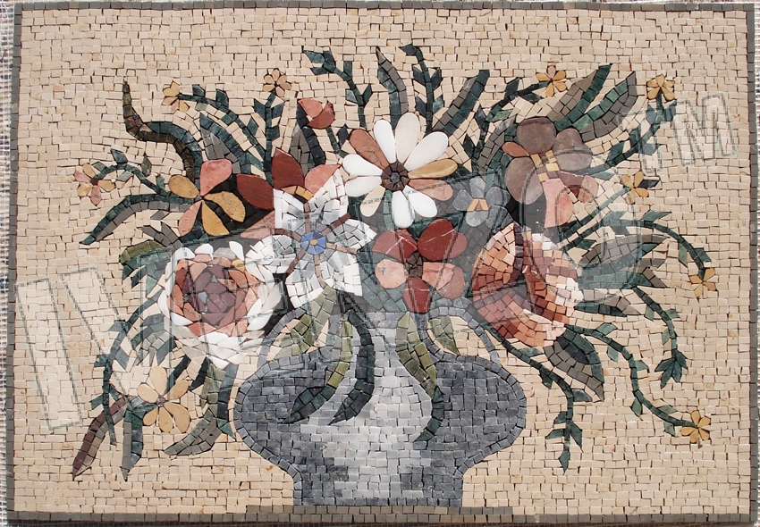 Mosaik GK078 Blumen in Vase