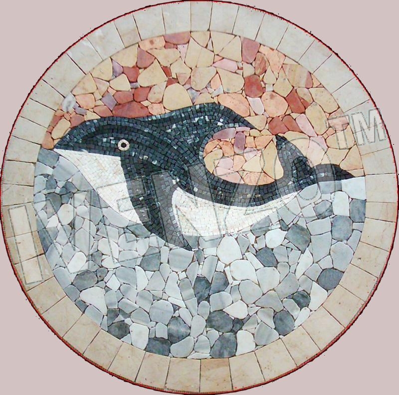 Mosaik MK018 Medallion mit Wal