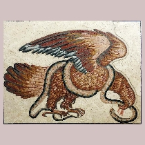 Mosaik Adler und Schlange