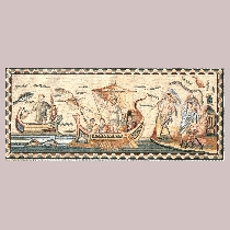 Mosaik Odysseus lauscht den Sirenen