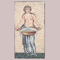 Mosaik Frau mit Waschschüssel