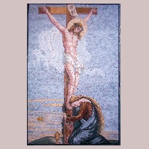 Mosaik Jesus am Kreuz