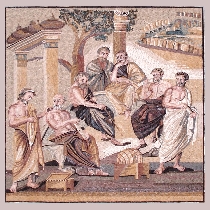 Mosaik Platon und die Akademie von Athen