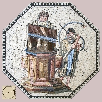 Mosaik Musikanten mit Orgel und Tuba