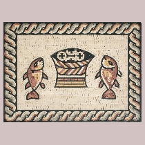 Mosaik Fisch und Brot