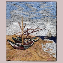 Mosaik Vincent van Gogh: Boote am Ufer
