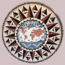 Mosaik Windrose aus Lissabon